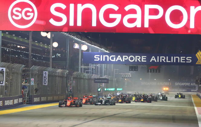 Start, formula 1 GP, Singapore, 22 09 2019 Photo mspb Lukas Gorys Start, formula 1 GP, Singapore,