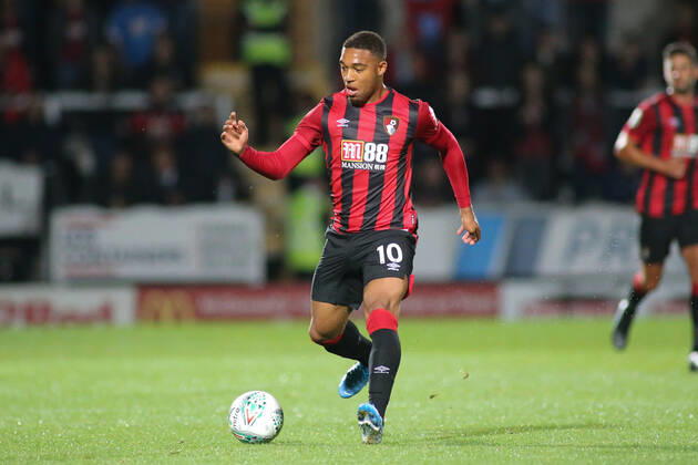 Jordon Ibe of Bournemouth (10) during the EFL Carabao Cup match between Burton Albion and Bournemouth at the Pirelli Stadium, Burton upon Trent, England on 25 September 2019. Copyright: xMickxHaynesx 24780033