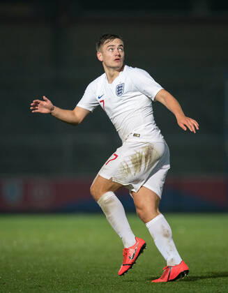 Luke Bolton (Luton Town, on loan from Manchester City) of England U20 during the international match, Länderspiel, Nationalmannschaft between England U20 and Iceland U21, U 21 at Adams Park, High Wycombe, England on 19 November 2019. Copyright: xAndyxRowlandx PMI-3208-0014