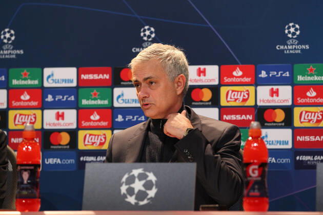 Bayern Munich v Tottenham Hotspur UEFA Champions League Jose Mourinho Manager of Tottenham Hotspur at the press conference, PK, Pressekonferenz at the end of the UEFA Champions League match at Allianz Arena, Munich Content Not Available For UK Newspapers Copyright: xYannisxHalasx FIL-13951-0133