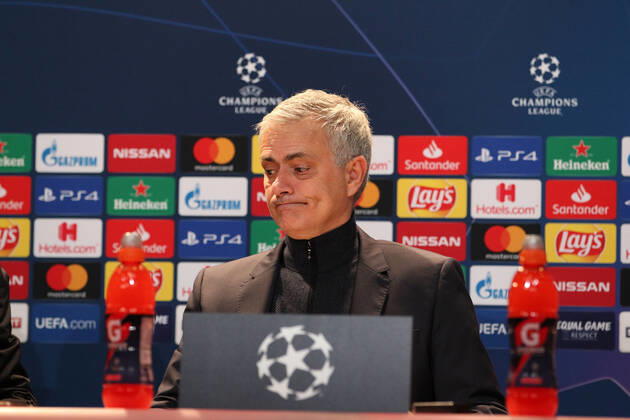 Bayern Munich v Tottenham Hotspur UEFA Champions League Jose Mourinho Manager of Tottenham Hotspur at the press conference, PK, Pressekonferenz at the end of the UEFA Champions League match at Allianz Arena, Munich Content Not Available For UK Newspapers Copyright: xYannisxHalasx FIL-13951-0134