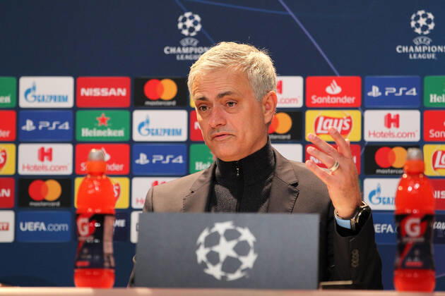 Bayern Munich v Tottenham Hotspur UEFA Champions League Jose Mourinho Manager of Tottenham Hotspur at the press conference, PK, Pressekonferenz at the end of the UEFA Champions League match at Allianz Arena, Munich Content Not Available For UK Newspapers Copyright: xYannisxHalasx FIL-13951-0135
