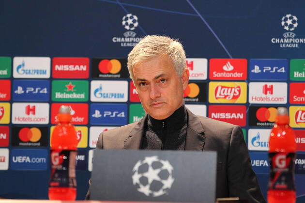 Bayern Munich v Tottenham Hotspur UEFA Champions League Jose Mourinho Manager of Tottenham Hotspur at the press conference, PK, Pressekonferenz at the end of the UEFA Champions League match at Allianz Arena, Munich Content Not Available For UK Newspapers Copyright: xYannisxHalasx FIL-13951-0137