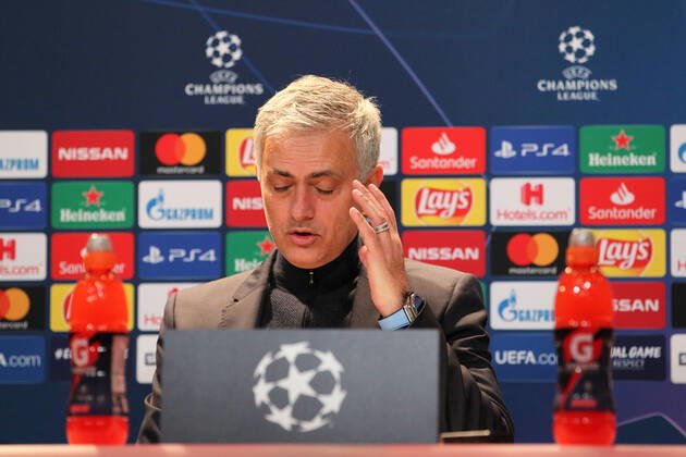 Bayern Munich v Tottenham Hotspur UEFA Champions League Jose Mourinho Manager of Tottenham Hotspur at the press conference, PK, Pressekonferenz at the end of the UEFA Champions League match at Allianz Arena, Munich Content Not Available For UK Newspapers Copyright: xYannisxHalasx FIL-13951-0139