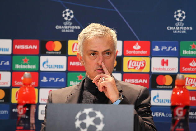 Bayern Munich v Tottenham Hotspur UEFA Champions League Jose Mourinho Manager of Tottenham Hotspur at the press conference, PK, Pressekonferenz at the end of the UEFA Champions League match at Allianz Arena, Munich Content Not Available For UK Newspapers Copyright: xYannisxHalasx FIL-13951-0141