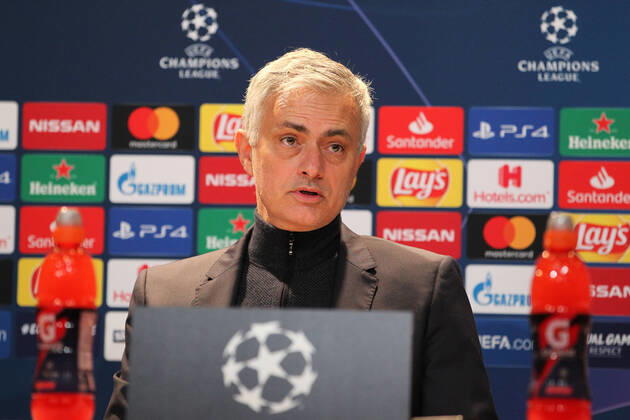 Bayern Munich v Tottenham Hotspur UEFA Champions League Jose Mourinho Manager of Tottenham Hotspur at the press conference, PK, Pressekonferenz at the end of the UEFA Champions League match at Allianz Arena, Munich Content Not Available For UK Newspapers Copyright: xYannisxHalasx FIL-13951-0142