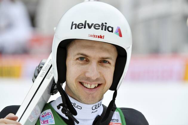 21 12 2019 Engelberg Switzerland FIS World Cup Ski jumping trial round In picture Simon Ammann SUI Single picture Portraet Action