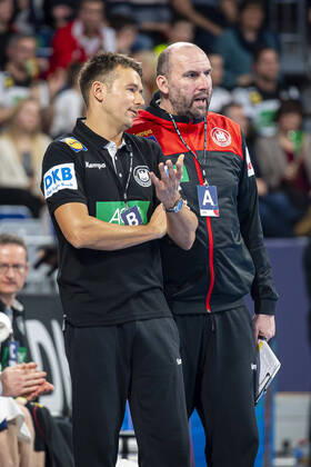 Mannheim, Germany 04 January 2020 International Handball Match EM 2020 Germany vs. Iceland vs. li Coach Christian Prokop Germany , Co Coach Erik Wudtke Germany Mannheim SAP Arena Baden Württemberg Germany