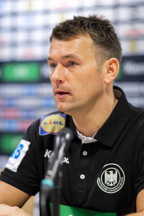Mannheim, Germany 04 January 2020 Handball International match EM 2020 Germany vs Iceland Coach Christian Prokop Germany Mannheim SAP Arena Baden Württemberg Germany