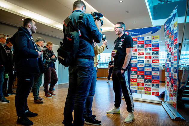200109 Christian Berge, head coach of Norway, at a press event during day 1 of the EHF European Handball Championship on January 9, 2020 in Trondheim Photo Vegard Wivestad Grott BILDBYRAN code VG 170454 bbeng handball handball handball handball em 2020 european mens handball championship 2020 em 2020 handballs em 2020 ehf euro 2020 norway norway,  Copyright: VEGARDxWIVESTADxGRoTT BB200109VG013