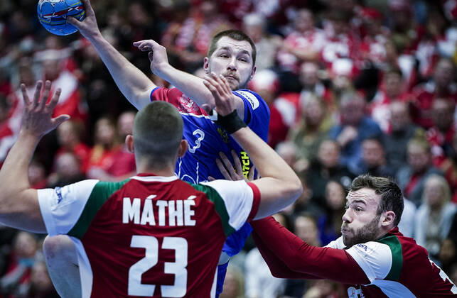 Russias Dmitrii Santalov during the match between Hungary Russia in Malmoe Arena Saturday, January 11, 2020, Copenhagen Denmark,  Copyright: Ritzau Scanpix LiselottexSabroex COP106 spdk20200111-170932-L