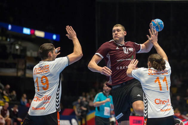 Handball EM, Lettland - Niederlande KRISTOPANS Dainis (Lettonie - Latvia) HANDBALL : Championnat d Europe 2020 : Lettonie vs Pays-Bas - 11 01 2020 THEOPHILELaurent Panoramic 