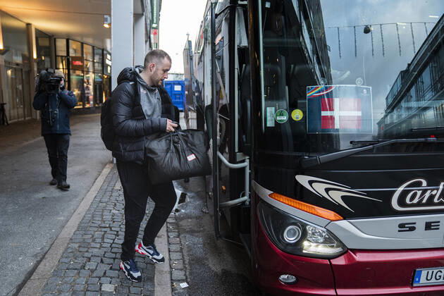 Handball mens team leaves their hotel Scandic St Jörgen in Malmoe on Thursday, January 16, 2020 The Danish handball men are out of the European Championships, which ended for them on Wednesday after three matches in the inaugural group game, Copenhagen Denmark,  Copyright: MartinxSylvestx COP105 cop spdk20200116-105250-L