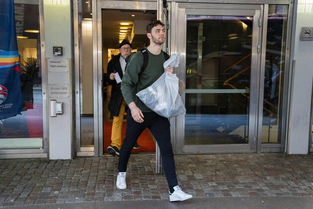 Niclas West Kirkeloekke The handball team leaves their hotel Scandic St Jörgen in Malmoe on Thursday, January 16, 2020 The Danish handball players are out of the European Championships, which ended for them on Wednesday after three matches in the inaugural group game, Copenhagen Denmark,  Copyright: MartinxSylvestx cop105 spdk20200116-112040-L