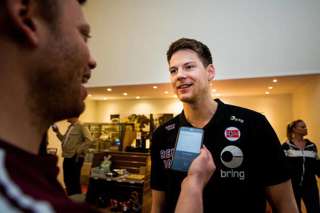 200116 Goalkeeper Torbjorn Bergerud was interviewed by the media during a press meeting with Norway during the EHF European Handball Championship on January 16, 2020 in Malmö Photo Ludvig Thunman BILDBYRAN code LT 35703 bbeng ehf euro 2020 em 2020 european mens handball championship 2020 handball handball handball em 2020 handball handball em 2020 norway norge press meeting press meeting,  Copyright: LUDVIGxTHUNMAN BB200116LT004