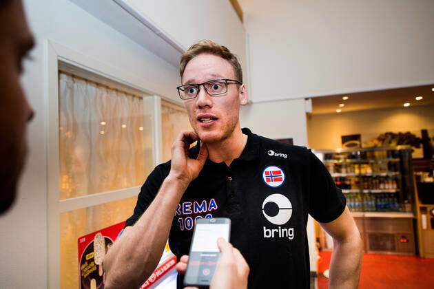 200116 Magnus Gullerud was interviewed by the media during a press meeting with Norway during the EHF European Handball Championship on January 16, 2020 in Malmö Photo Ludvig Thunman BILDBYRAN code LT 35703 bbeng ehf euro 2020 em 2020 european mens handball championship 2020 handball handball handball em 2020 handball handball em 2020 norway norway press meeting press meeting,  Copyright: LUDVIGxTHUNMAN BB200116LT077