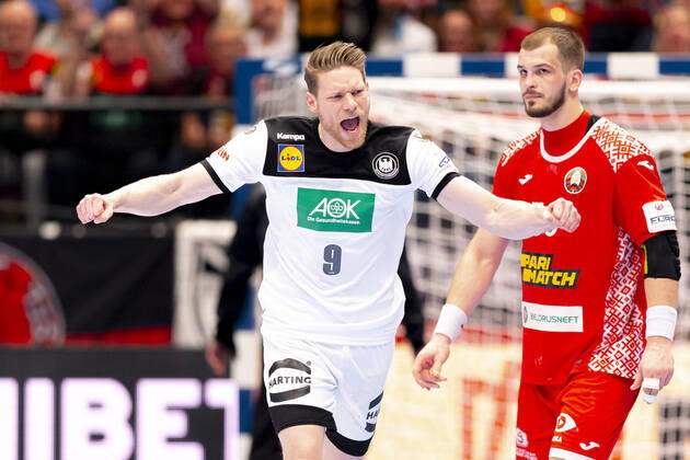 Tobias Reichmann No. 9, Germany rejoices Belarus vs. Germany, Handball, main round, EHF Euro 2020, 16 01 20 Vienna Vienna Austria Copyright: xAgentur54Gradx xFelixxKoenigx