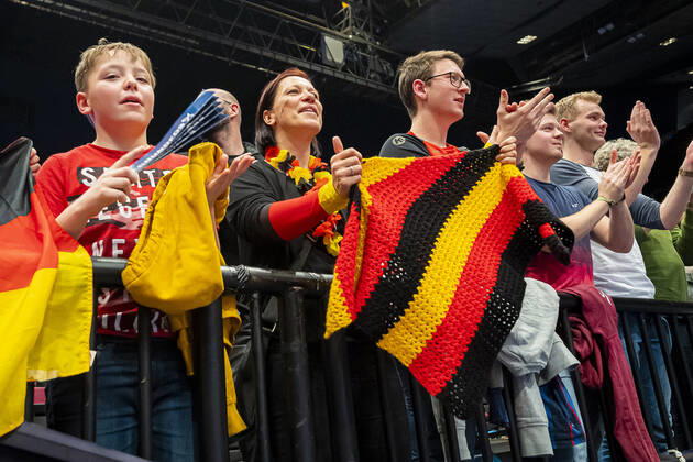 Handball, Men EM 2020, Main Round, Group 1, Belarus Germany Fan curve Fans Fan block Germany Vienna Stadthalle Vienna Austria