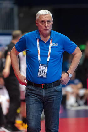 Handball, Men EM 2020, Main Round, Group 1, Belarus Germany Coach Iouri Chevtsov Belarus Vienna Vienna Stadthalle Vienna Austria