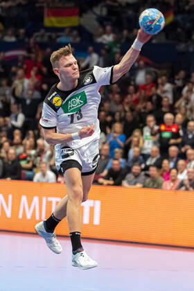 Handball, Men EM 2020, Main Round, Group 1, Belarus Germany Timo Kastening Germany TSV Hannover Vienna Stadthalle Vienna Austria