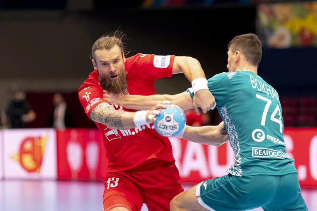 Pavel Horak No 13, Czech Republic vs. Viachaslau Bokhan No 74, Belarus Belarus vs. Czech Republic, Handball, Main Round, EHF Euro 2020, 18 01 20 Vienna Vienna Austria Copyright: xAgentur54Gradx xFelixxKoenigx