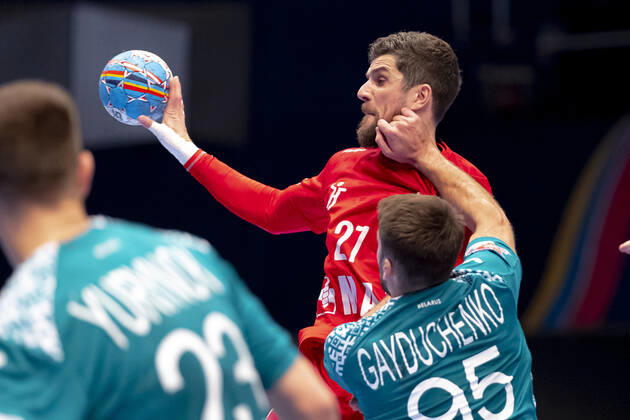 Ondrej Zdrahala No 27, Czech Republic vs. Vadim Gayduchenko No 95, Belarus Belarus vs. Czech Republic, Handball, Main Round, EHF Euro 2020, 18 01 20 Vienna Vienna Austria Copyright: xAgentur54Gradx xFelixxKoenigx