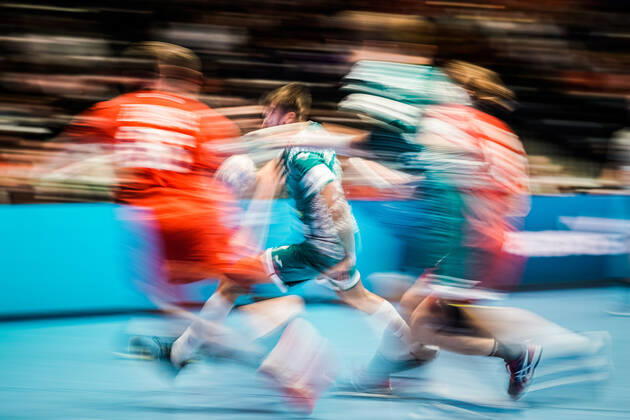55, Wiener Stadthalle, Vienna, AUT, EHF Euro 2020, Belarus vs. Czech Republic, main round, group I, in the picture Aliaksandr Padshyvalau BLR during the EHF 2020 European Handball Championship, main round group I match between Belarus and Czech Republic at the Wiener Stadthalle in Vienna, Austria on Vienna EP_sro