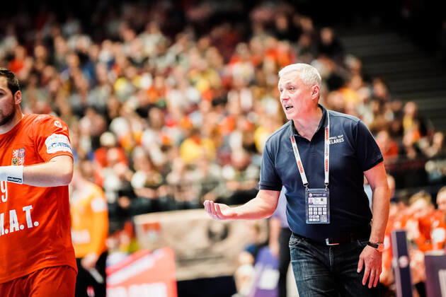 18 01 2020, Wiener Stadthalle, Vienna, AUT, EHF Euro 2020, Belarus vs. Czech Republic, main round, group I, in the picture Iouri Chevtsov BLR Iouri Chevtsov BLR during the EHF 2020 European Handball Championship, main round group I match between Belarus and Czech Republic at the Wiener Stadthalle in Vienna, Austria on 2020 01 18 Vienna EP_sro
