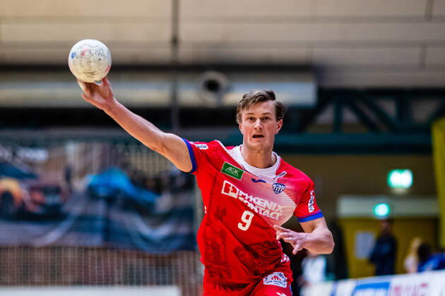 Jonathan Carlsbogard 9 TBV Lemgo Lippe during the match HSV Handball and TBV Lemgo Lippe at the Peugeot Cup 2020 in the Anhalt Arena on 19 January 2020 in Dessau Rosslau, Saxony Anhalt, Germany