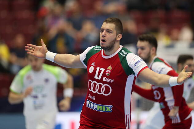 MALMOE 20200119 Hungary s Bece Nagy gestures during the Men s European Handball Championship main round Group 2 match between Slovenia and Hungary at Malmo Arena, Friday Jan 19, 2020 Foto Andreas Hillergren TT kod 10600 Malmo Sweden x10600x,  Copyright: xAndreasxHillergren TTx HANDBALL SLOVENIA-HUNGARY