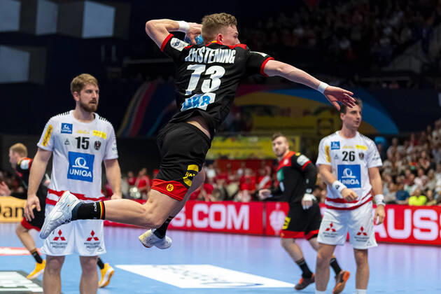 Handball, Men EM 2020, Main Round, Group 1, Austria Germany Timo Kastening Germany TSV Hannover Vienna Stadthalle Vienna Austria