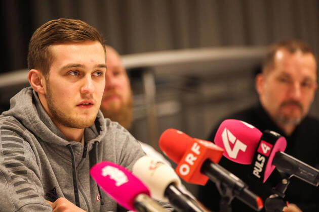 HANDBALL - EHF EURO 2020 VIENNA,AUSTRIA,23.JAN.20 - HANDBALL - EHF European Mens Handball Championship 2020, OEHB press conference, PK, Pressekonferenz Image shows captain Nikola Bilyk (AUT). GEPAxpictures xMichaelxMeindl