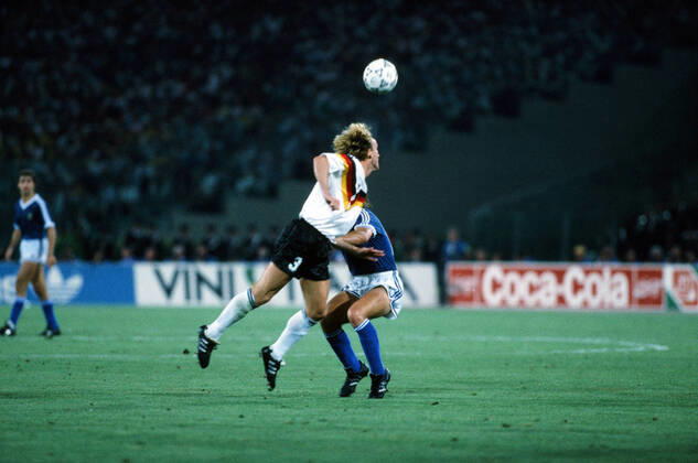 Germany Argentina Italy, Rome, 08 07 1990, Football, FIFA World Cup 1990 in Italy, Final, DFB Germany Argentina 1 0 v l Andreas Brehme Germany , Pedro Troglio Argentina