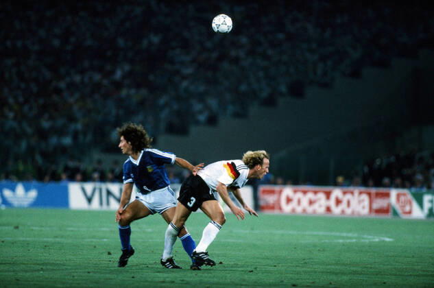 Germany Argentina Italy, Rome, 08 07 1990, Football, FIFA World Cup 1990 in Italy, Final, DFB Germany Argentina 1 0 v l Pedro Troglio Argentina , Andreas Brehme Germany