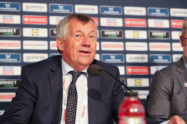 Michael Wiederer (President EHF) HANDBALL : conference presse - ehf euro 2020 - finale - 25 01 2020 BertrandDelhomme Panoramic 