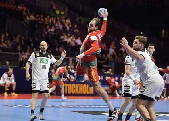 Portugal s Daymaro Salina in action during the match for fifth sixth place between Germany and Portugal during the Men s European Handball Championship in Stockholm, Sweden, on Jan 25, 2020 Stockholm Sverige x10040x,  Copyright: xAndersxWiklund TTx EHF HANDBALL GERMANY-PORTUGAL