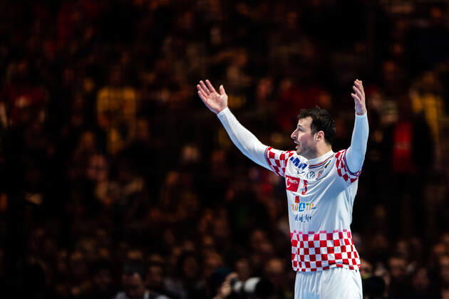 200126 Domagoj Duvnjak of Croatia celebrates during the EHF European Handball Championship final between Spain and Croatia on January 26, 2020 in Stockholm,  Copyright: JESPERxZERMAN BB200126JZ041