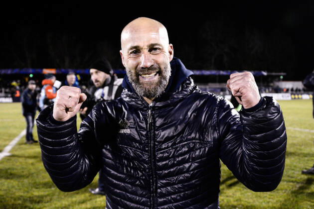 Xavier Collin ( entraineur Epinal ) - Joie des joueurs de l equipe du Epinal apres sa victoire - FOOTBALL : SAS Epinal vs Lille OSC - Coupe de France - Epinal - 29 01 2020 FedericoPestellini Panoramic 