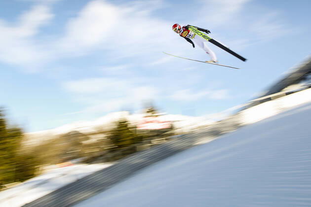 NORDIC COMBINED - FIS WC Seefeld SEEFELD,AUSTRIA,31.JAN.20 - NORDIC SKIING, NORDIC COMBINED, Ski jumping, Skispringen, Ski, nordisch - FIS World Cup, normal hill. Image shows Eric Frenzel (GER). GEPAxpictures xPatrickxSteiner