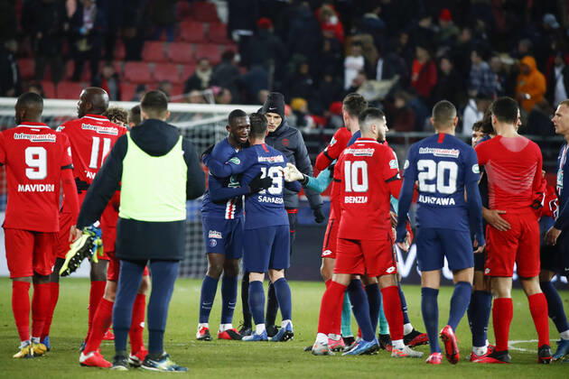 joie Tanguy Kouassi (PSG) avec Pablo Sarabia (PSG) FOOTBALL : Coupe de France - Dijon vs PSG - Ligue 1 - 12 02 2020 GwendolineLeGoff Panoramic 