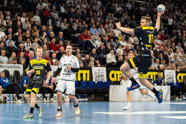 THW Kiel vs. TVB 1898 Stuttgart on 16 2 2020 Samuel Roethlisberger 17, TVB 1898 Stuttgart, RR , THW Kiel vs. TVB 1898 Stuttgart in the LIQUI MOLY Handball Bundesliga on 25 matchday, in the Sparkassen Arena Kiel on 16 2 2020 Copyright: xBEAUTIFULxSPORTS Angenendtx