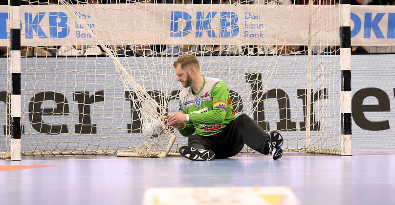 Photo devastated is goalkeeper Johannes Bitter Stuttgart Handball Mens Handball on 16 02 2020 1 Bundesliga THW Kiel TVB Stuttgart 35 23