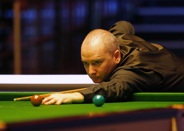 25th February 2020; Waterfront, Southport, Merseyside, England; World Snooker Championship, Coral Players Championship; Graeme Dott (SCO) at the table during his first round match against John Higgins (SCO)  ActionPlus12213884 AlanxMartin