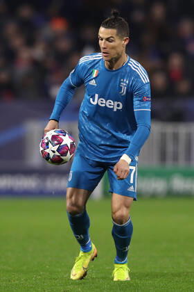 Juventus s Portuguese striker Cristiano Ronaldo during the UEFA Champions League match at the Groupama Stadium, Lyon. Picture date: 26th February 2020. Picture credit should read: Jonathan Moscrop Sportimage EDITORIAL USE ONLY. No use with unauthorised audio, video, data, fixture lists, club league logos or live services. Online in-match use limited to 120 images, no video emulation. No use in betting, games or single club league player publications. SPI-0491-0029