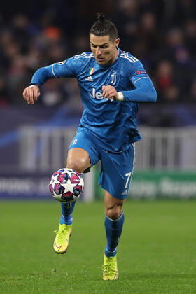 Juventus s Portuguese striker Cristiano Ronaldo during the UEFA Champions League match at the Groupama Stadium, Lyon. Picture date: 26th February 2020. Picture credit should read: Jonathan Moscrop Sportimage EDITORIAL USE ONLY. No use with unauthorised audio, video, data, fixture lists, club league logos or live services. Online in-match use limited to 120 images, no video emulation. No use in betting, games or single club league player publications. SPI-0491-0042