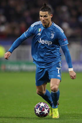 Juventus s Portuguese striker Cristiano Ronaldo during the UEFA Champions League match at the Groupama Stadium, Lyon. Picture date: 26th February 2020. Picture credit should read: Jonathan Moscrop Sportimage EDITORIAL USE ONLY. No use with unauthorised audio, video, data, fixture lists, club league logos or live services. Online in-match use limited to 120 images, no video emulation. No use in betting, games or single club league player publications. SPI-0491-0043