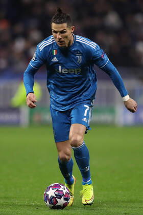 Juventus s Portuguese striker Cristiano Ronaldo during the UEFA Champions League match at the Groupama Stadium, Lyon. Picture date: 26th February 2020. Picture credit should read: Jonathan Moscrop Sportimage EDITORIAL USE ONLY. No use with unauthorised audio, video, data, fixture lists, club league logos or live services. Online in-match use limited to 120 images, no video emulation. No use in betting, games or single club league player publications. SPI-0491-0047