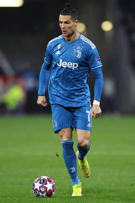 Juventus s Portuguese striker Cristiano Ronaldo during the UEFA Champions League match at the Groupama Stadium, Lyon. Picture date: 26th February 2020. Picture credit should read: Jonathan Moscrop Sportimage EDITORIAL USE ONLY. No use with unauthorised audio, video, data, fixture lists, club league logos or live services. Online in-match use limited to 120 images, no video emulation. No use in betting, games or single club league player publications. SPI-0491-0049
