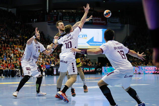 01 03 2020, xgox, Handball EHF Cup, SC Magdeburg HBC Nantes emspor, f l Christian O Sullivan Magdeburg, 24 GETEC Arena