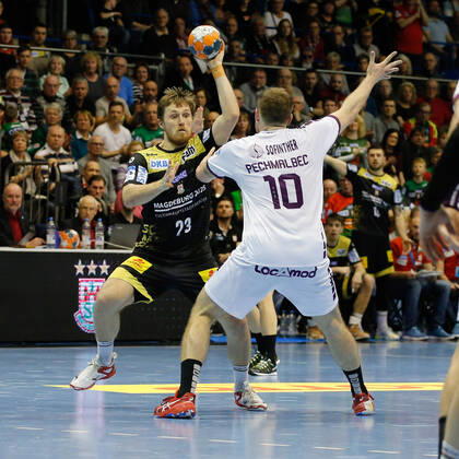 01 03 2020, xgox, Handball EHF Cup, SC Magdeburg HBC Nantes emspor, f l Albin Lagergren Magdeburg, 23 GETEC Arena